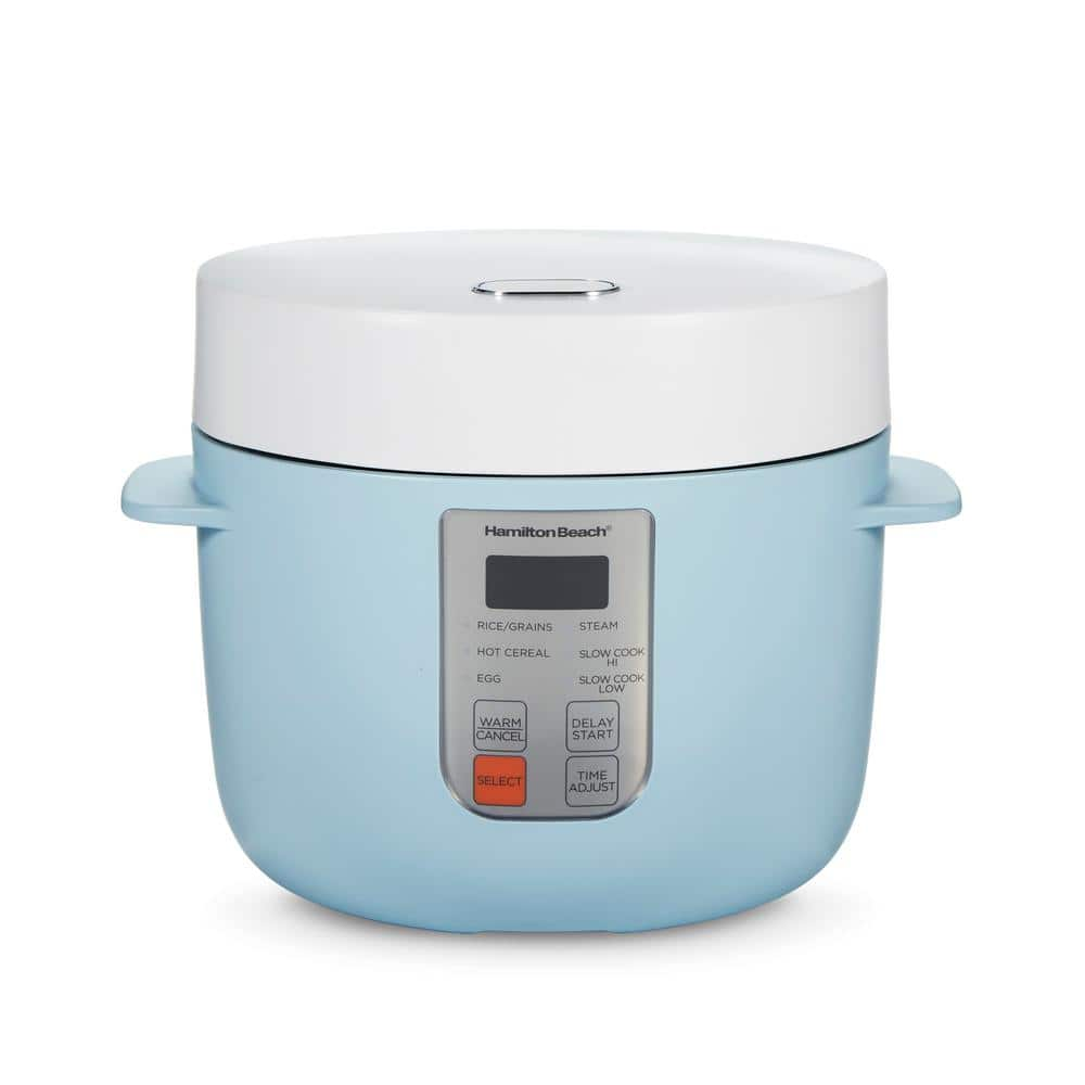 Hamilton Beach 12-Cup Blue Rice Cooker with Multi-Function Settings 37561