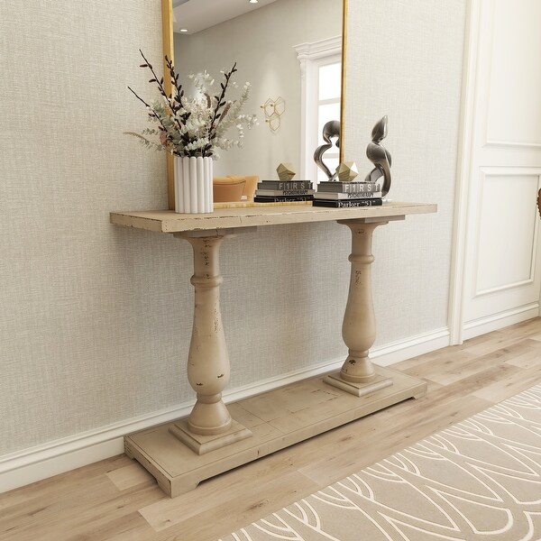 White Fir Farmhouse Console Table 32 x 48 x 14