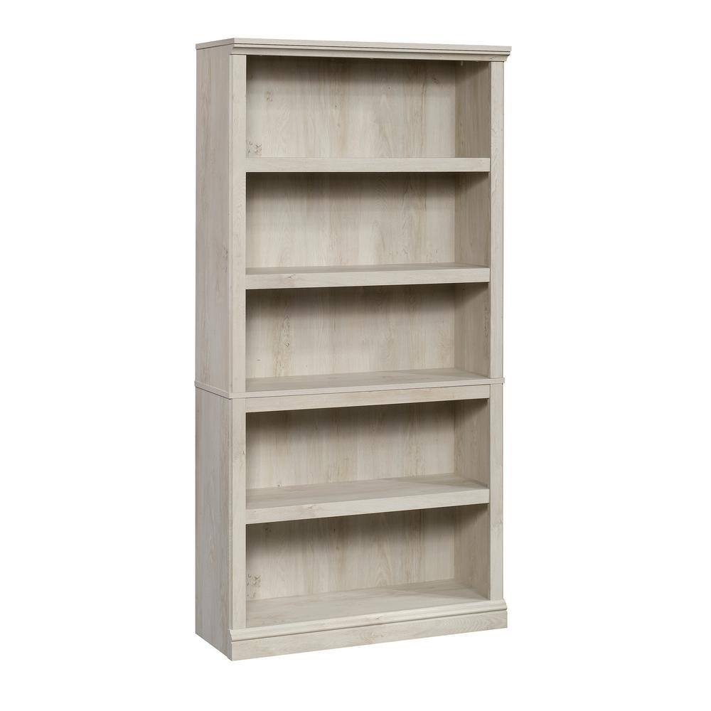 SAUDER 69.76 in. Chestnut Wood 5-shelf Standard Bookcase with Adjustable Shelves 423033