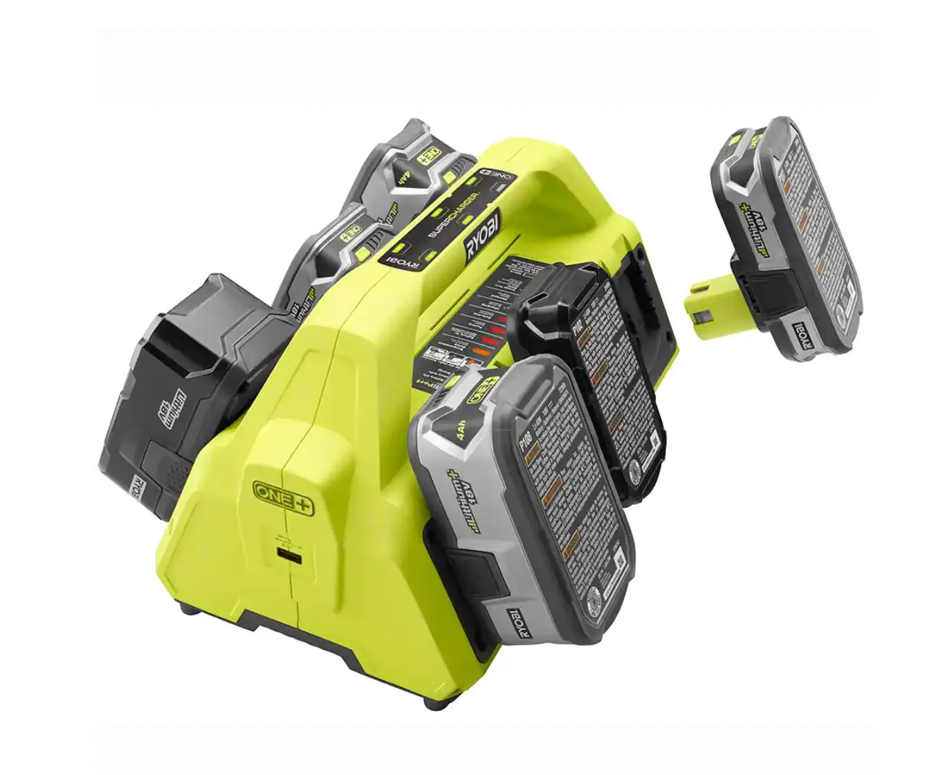 RYOBI P135 ONE+ 18V 6-Port Dual Chemistry IntelliPort SUPERCHARGER with USB Port