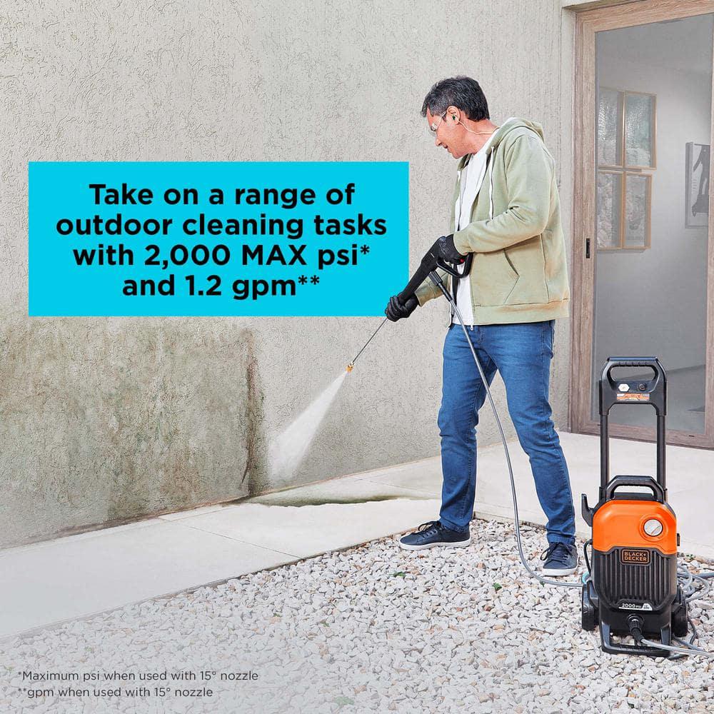 BLACKDECKER 2000 PSI 12 GPM Cold Water Electric Pressure Washer with Integrated Wand and Hose Storage