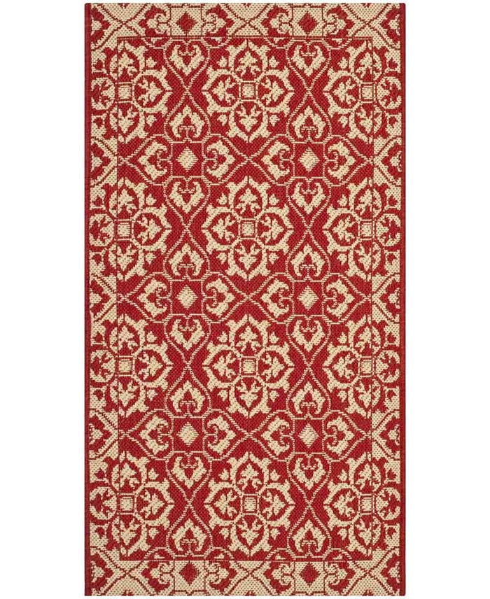 Safavieh Courtyard CY6550 Red and Creme 2' x 3'7 Sisal Weave Outdoor Area Rug