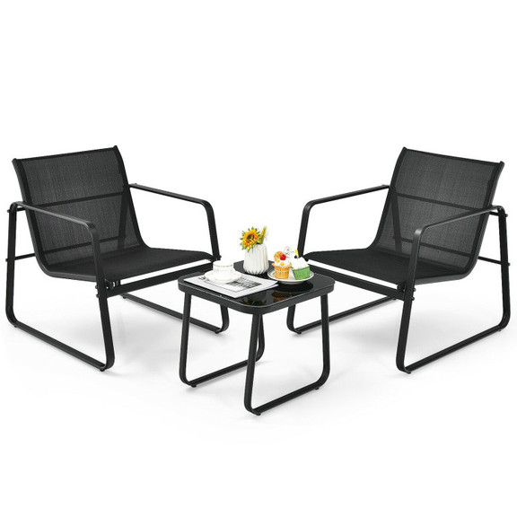 Costway 09473582 3 Pieces Patio Bistro Furniture S...