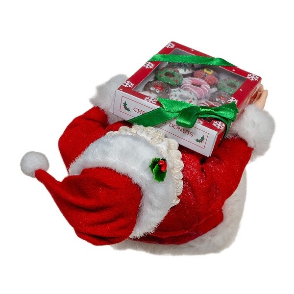 Kurt Adler 10.5Inch Fabriché Santa With Box of Donuts