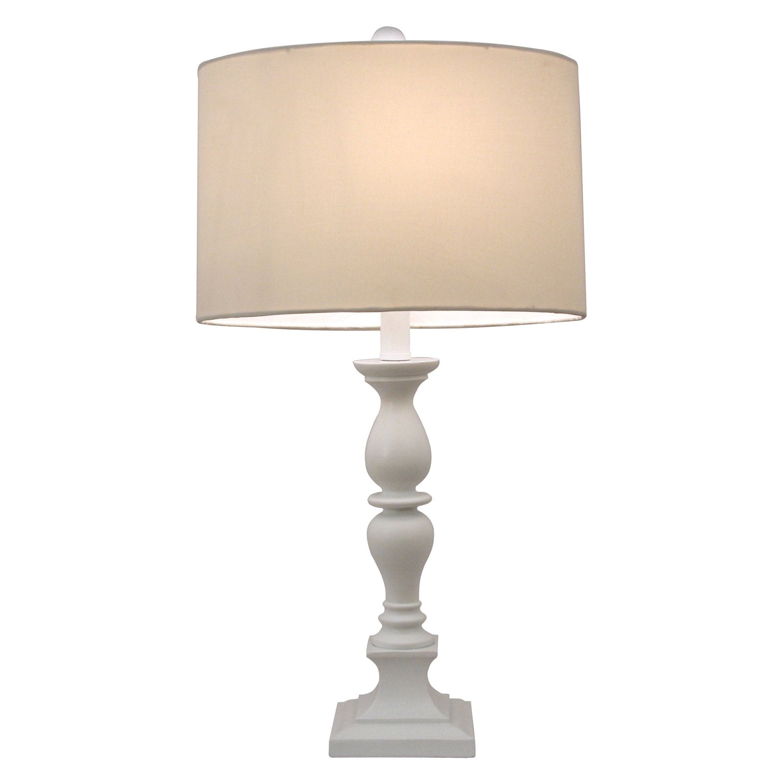 Decor Therapy Transitional Resin Table Lamp, White, 23