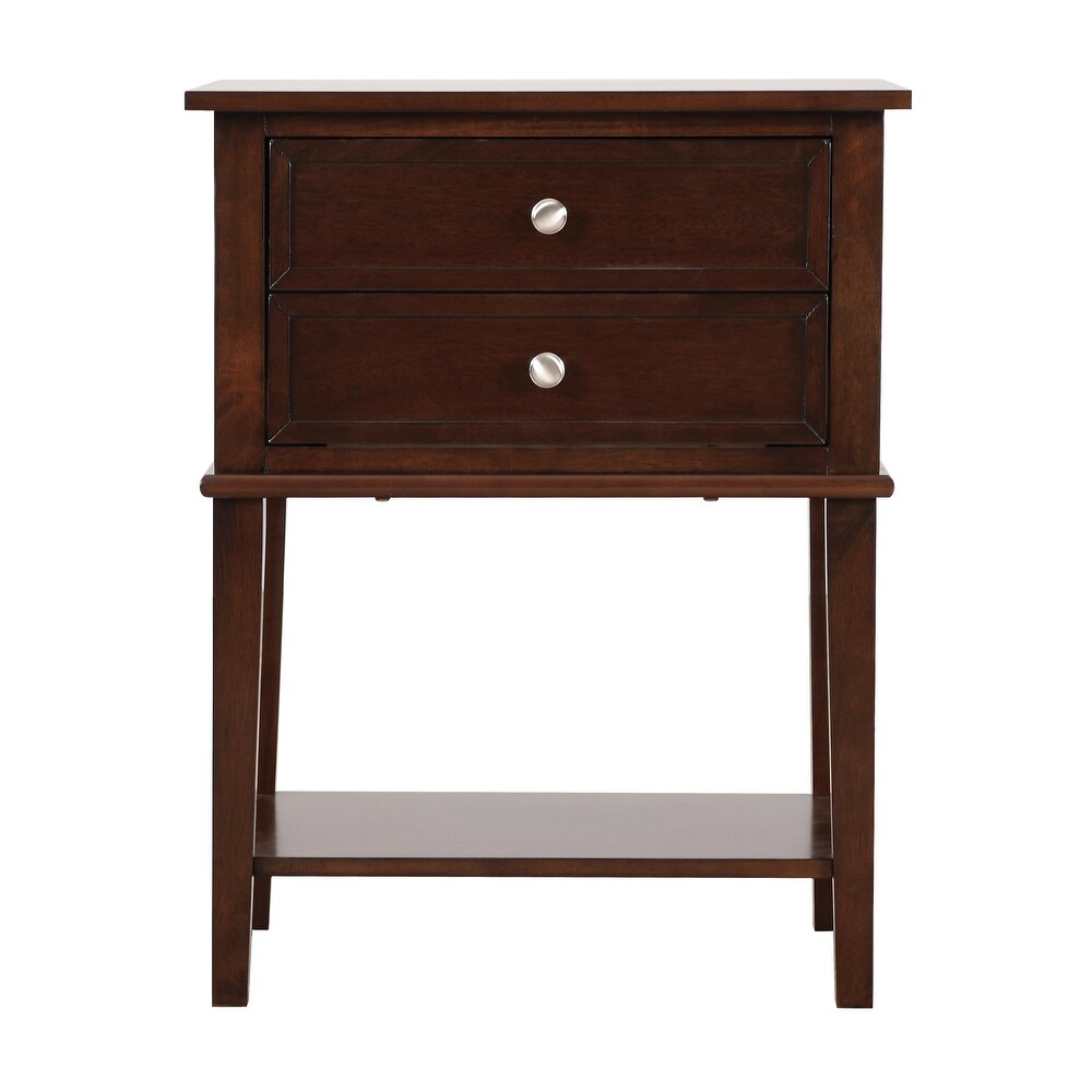 Wood Dove Tail Felt Lined Top Drawer End Table w/ Open Storage Shelf