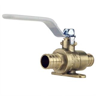 Apollo 34 in. Brass PEX-B Barb Ball Valve with Drain and Mounting Pad APXV34WD