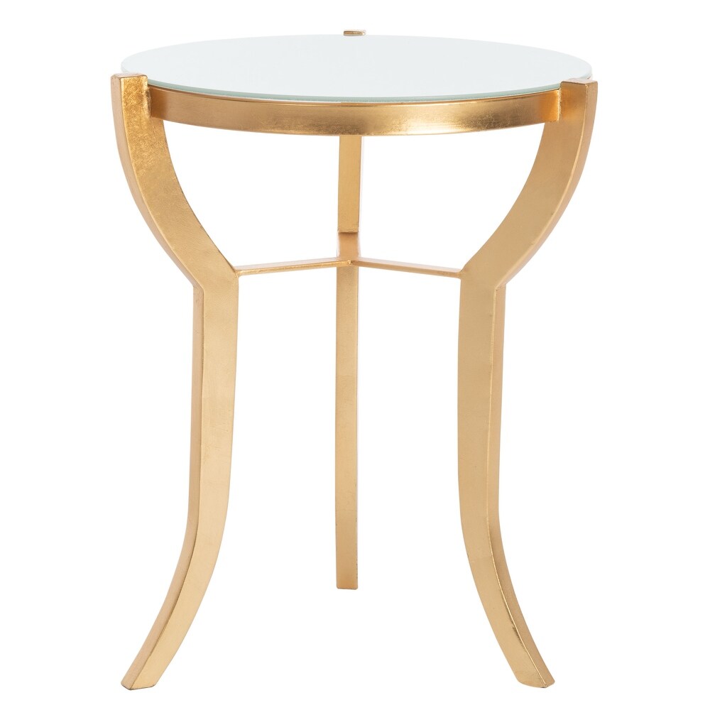 SAFAVIEH Treasures Ormond Gold/ White Top Accent Table   16.5\