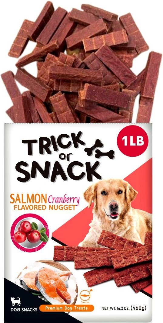 Trick or Snack Salmon and Cranberry Flavored Nugget Dog Treats， 1-lb bag