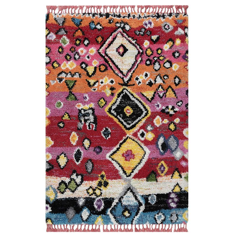 nuLOOM Alane Geometric Tassel Shag Rug