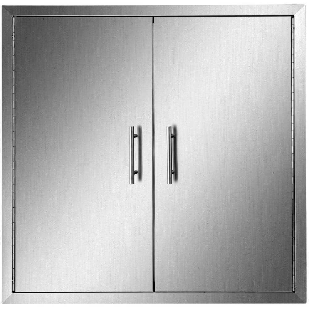 VEVOR 31 in. W x 31 in. H 304 Stainless Steel BBQ Access Door with Paper Towel Holder Outdoor Kitchen Doors for Storage Room 31YC304BXGBBQSCGMV0