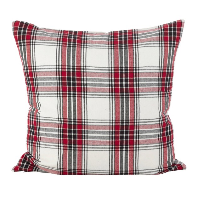 Borland Plaid Down Filled Square Throw Pillow Saro Lifestyle