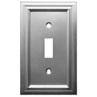 AMERELLE Continental 1 Gang Toggle Metal Wall Plate - Satin Nickel 94TN