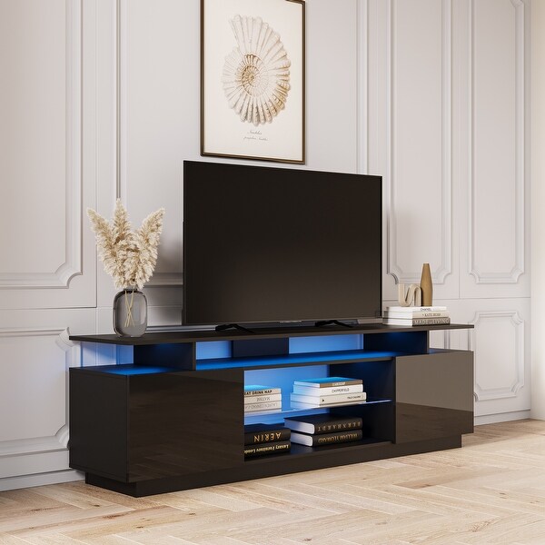 80 Inch TV Stands， Media Console Entertainment Center Television Table