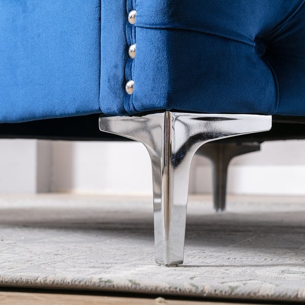 Tufted Button Accent Chair with Steel Legs