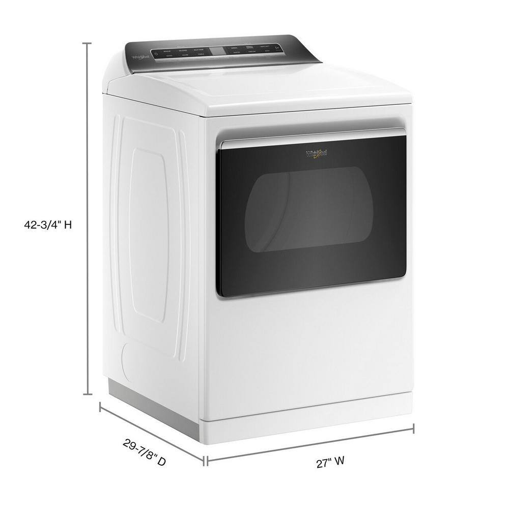 Whirlpool 7.4 cu. ft. White Electric Dryer with Steam and Advanced Moisture Sensing Technology ENERGY STAR WED8127LW