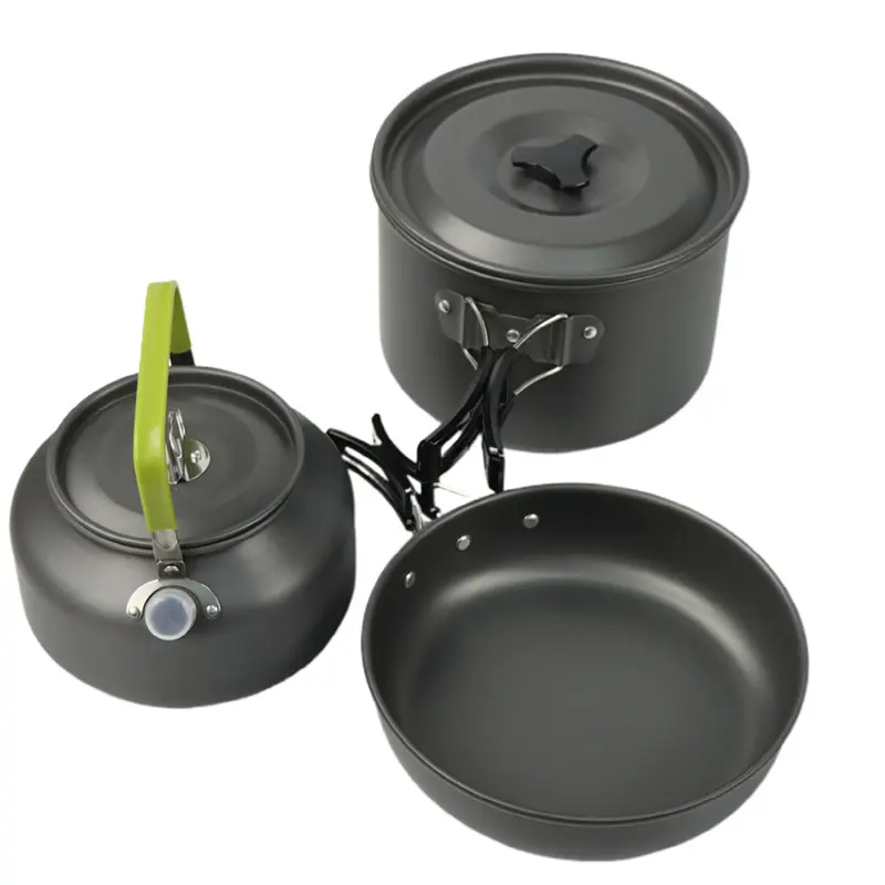 4 5 person Camping Tableware Set  Outdoor Cookware Pots  Foldable Camping Tableware for Hiking  Picnic BBQ