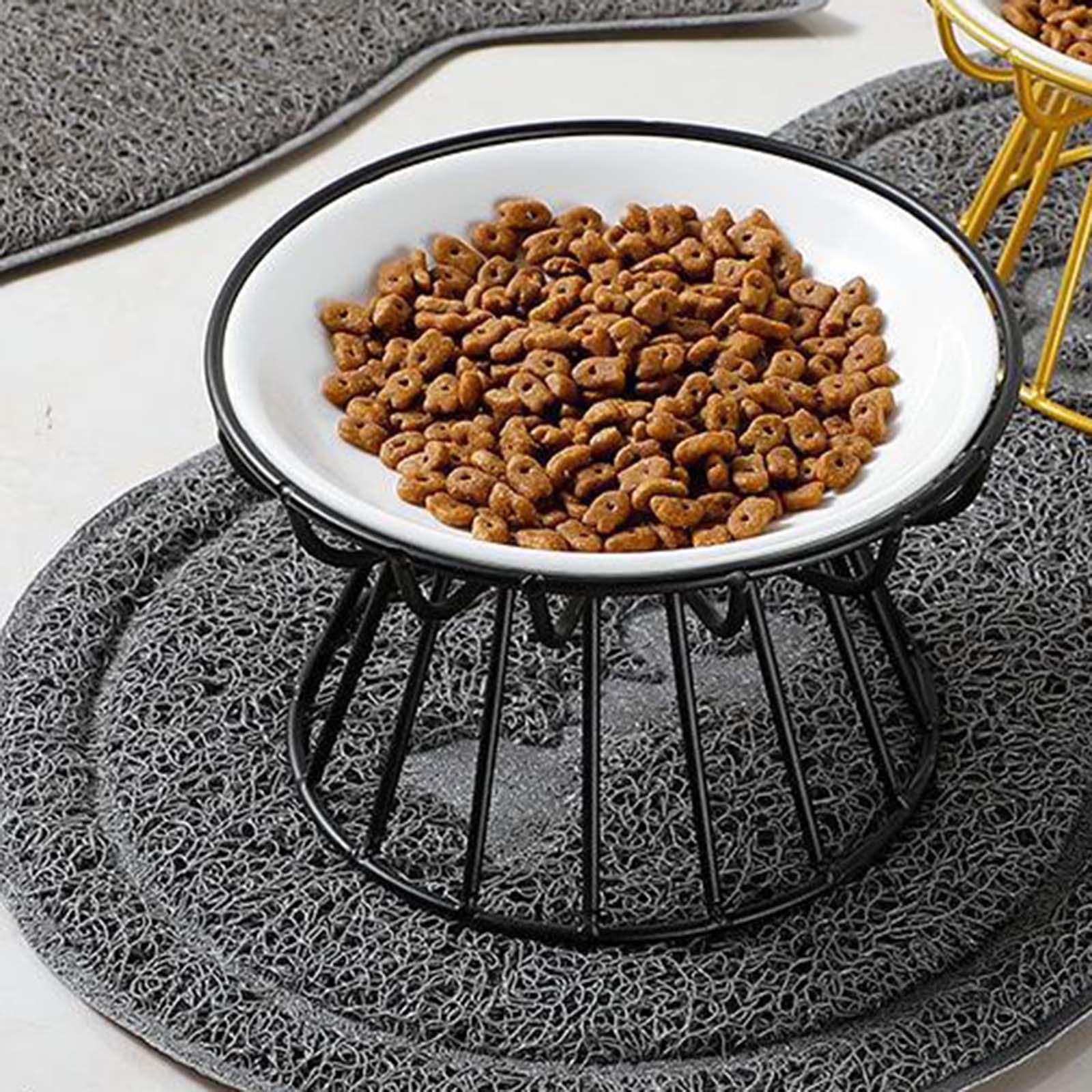 2x Pet Ceramic Bowl Pet Food Bowl Cat Food Bowl Cat Elevated Stand