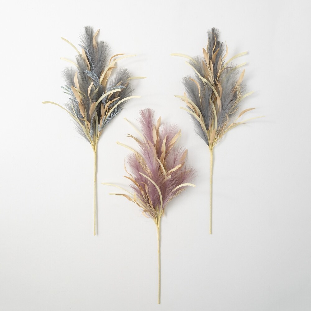 Sullivans Artificial Twilight Feather Plume Grass Set of 3  32\