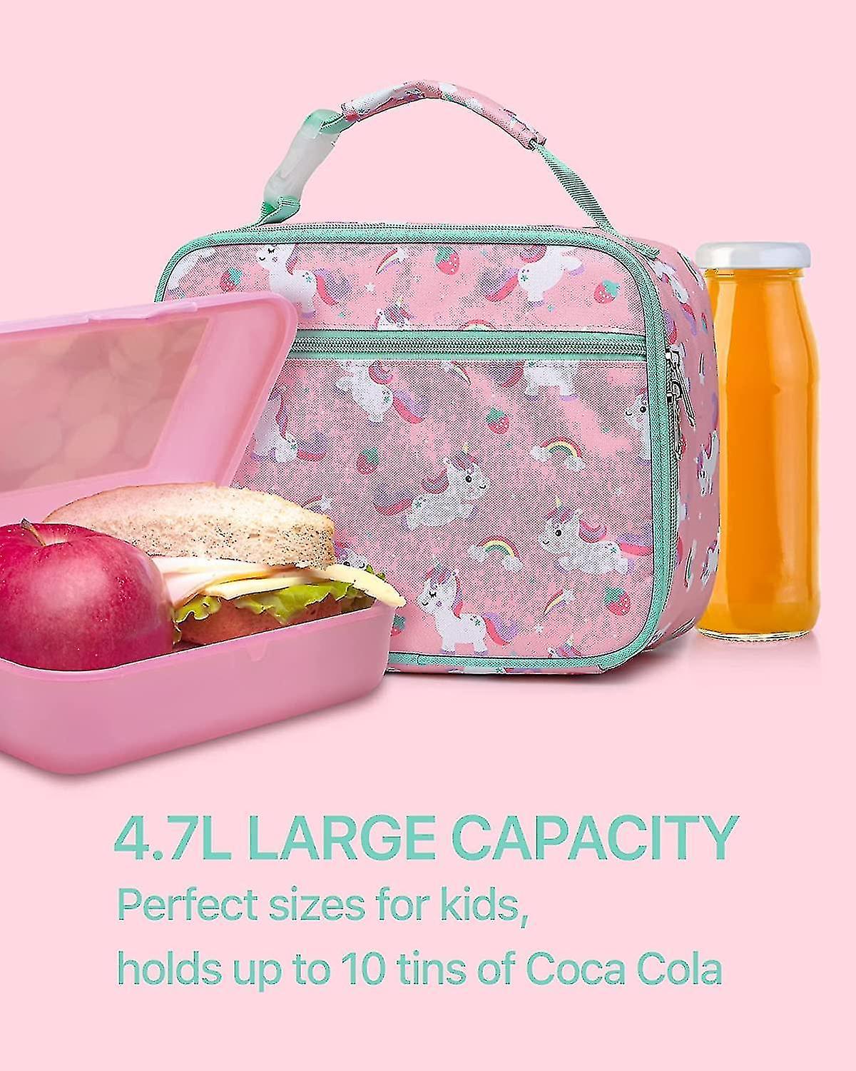 Lunch Box， Kids Insulated Lunch Bag For Girls， Portable Reusable Toddler Lunch Cooler Bag Thermal Or