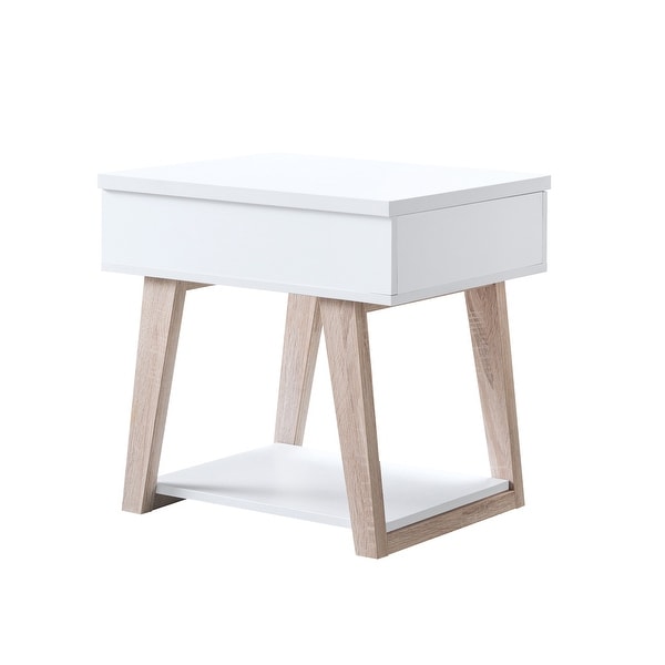 Furniture of America Willen White 1-shelf Lift-top Side Table