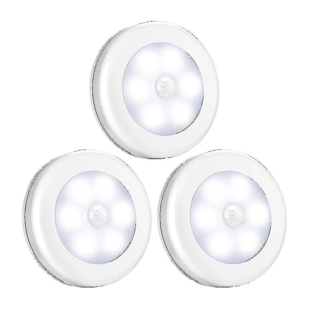 3 Pcs Of One Set Motion Sensor Lights， Battery-powered Led Night Lights， Stick-anywhere Closet Lights Stair Lights， Wall Lights For Hallway， Bathroom，