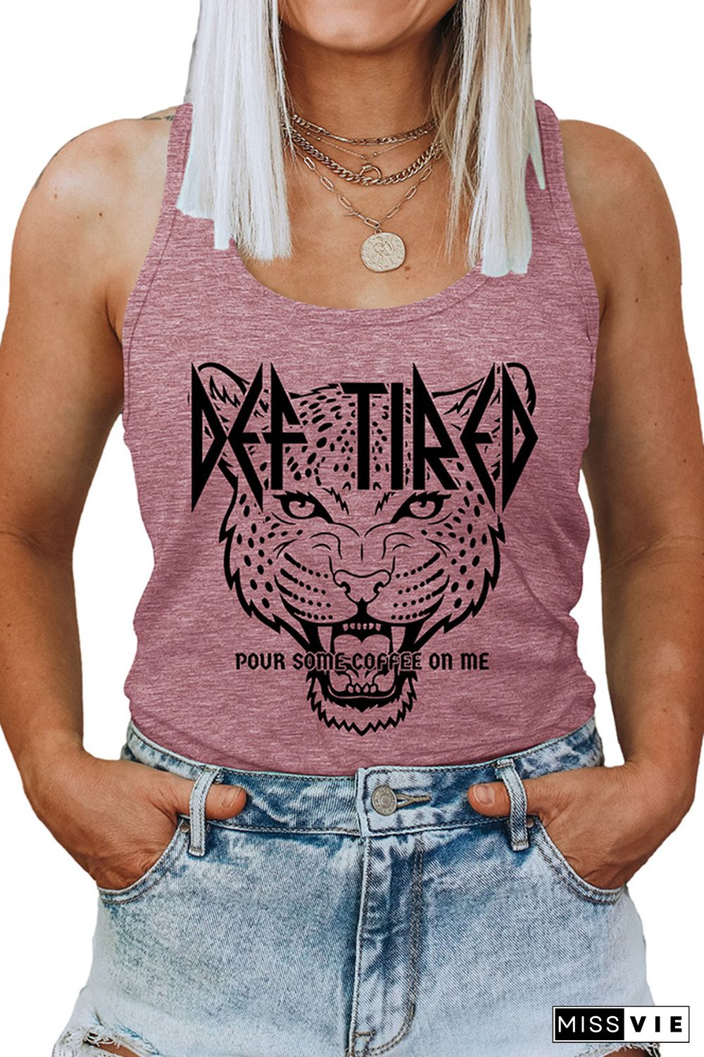 Cheetah Print Graphic Tank Top