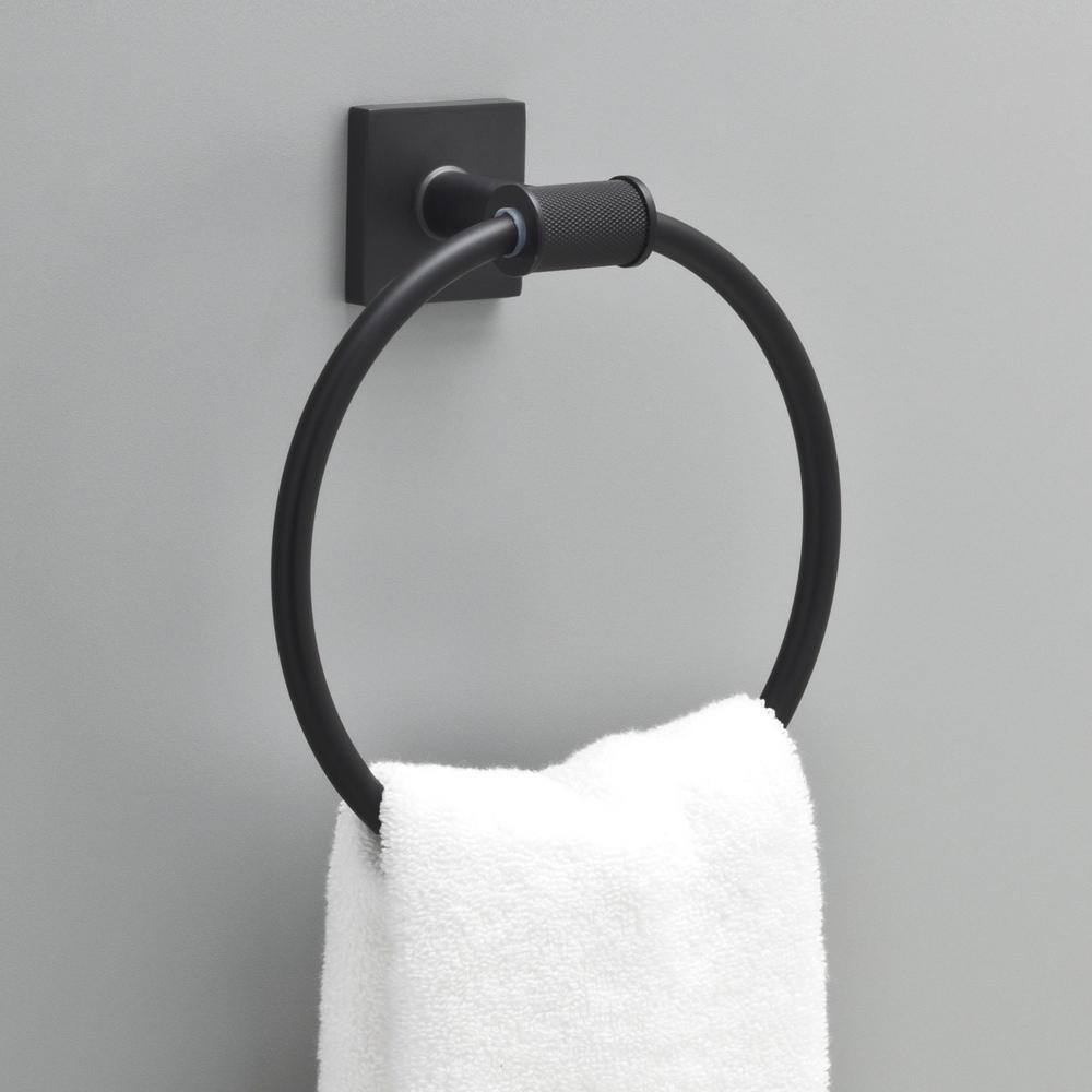 Delta Averland Towel Ring in Matte Black AVE46-MB