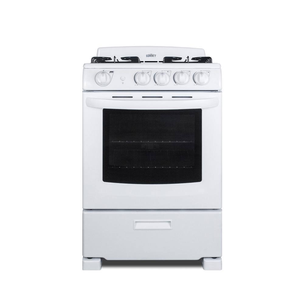 Summit Appliance 24 in. 2.9 cu. ft. Gas Range in White RG244WS