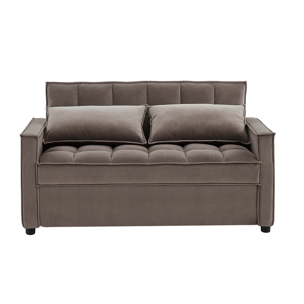 Loveseat Sofa Velvet Pull out Couch Sleeper Convertible Sofa Bed