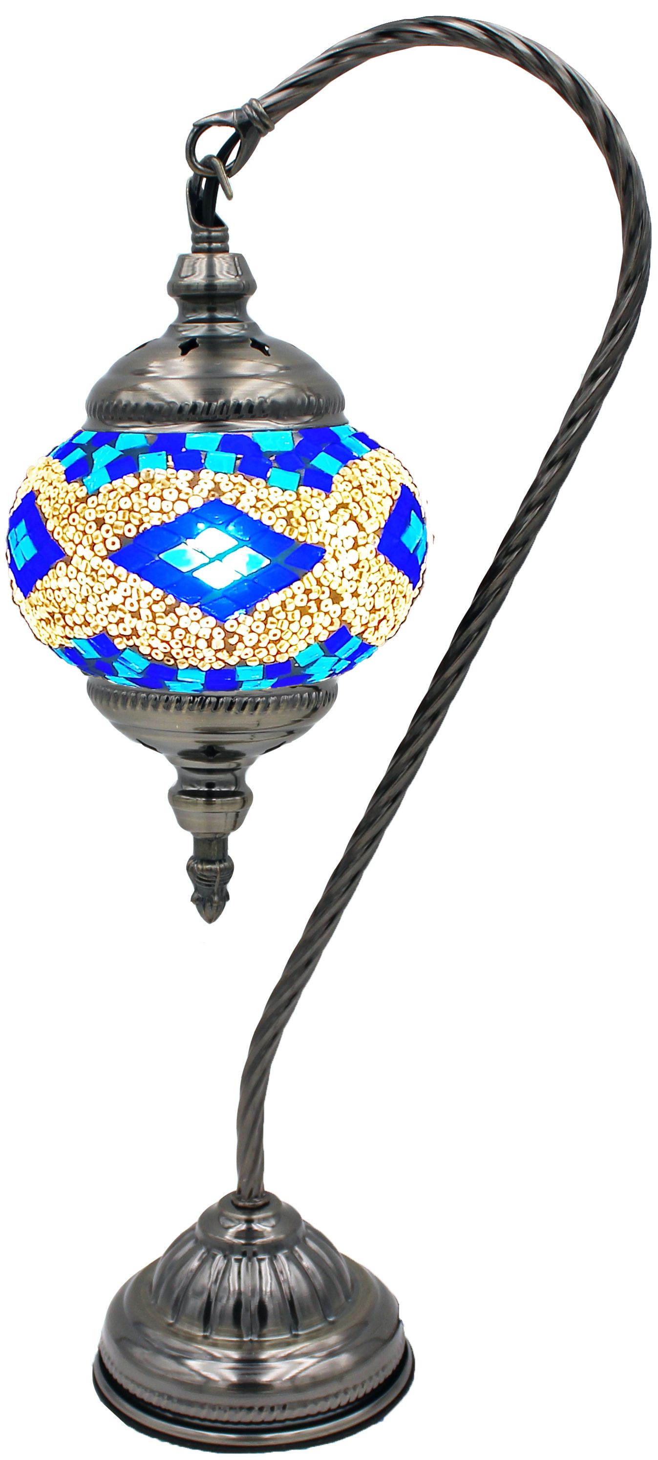 Swan Neck Handmade Stained Glass Mosaic Table Lamp Light Turkish Moroccan 136