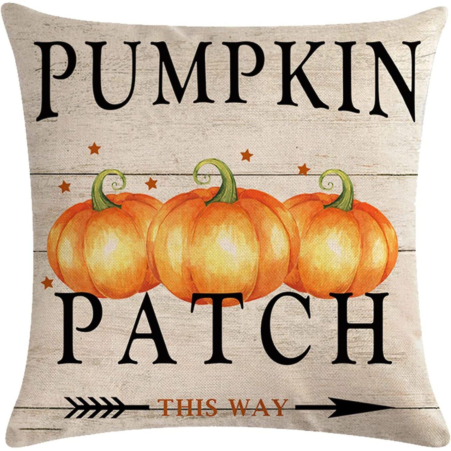 Set Of 2 Pumpkin Throw Pillow Covers Retro Red Truck Autumn Harvest Cushion Cover Farmhouse Decorative Cotton Linen Pillowcases 18