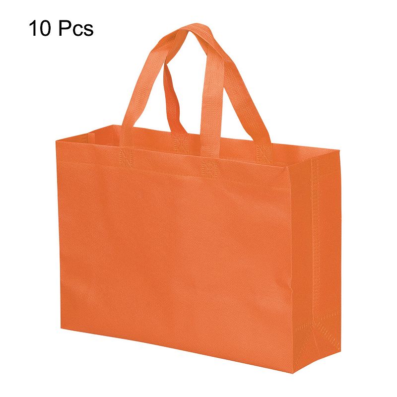 Reusable Gift Bag， 10Pcs Horizontal Style Non-Woven Grocery Tote Bag