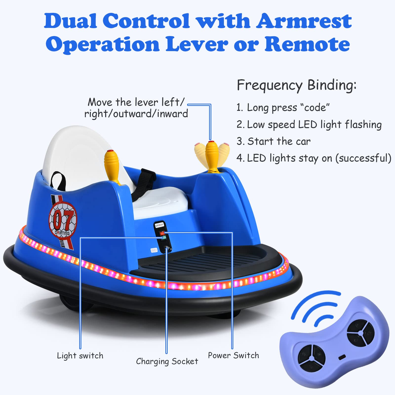 Costzon Bumper Car for Kids, 6V Battery Powered Electric Vehicle w/ Remote Control