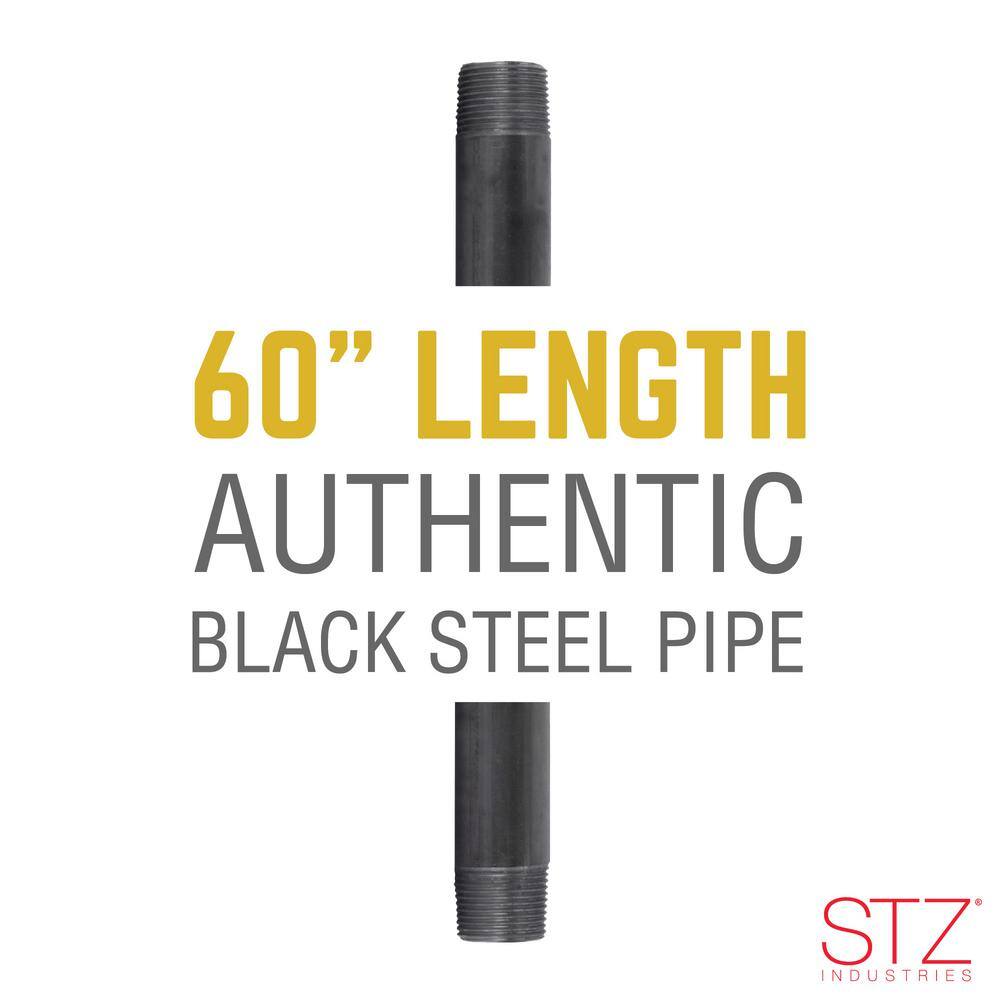 STZ 12 in. x 5 ft. Black Steel Schedule 40 Cut Pipe 306 12X60