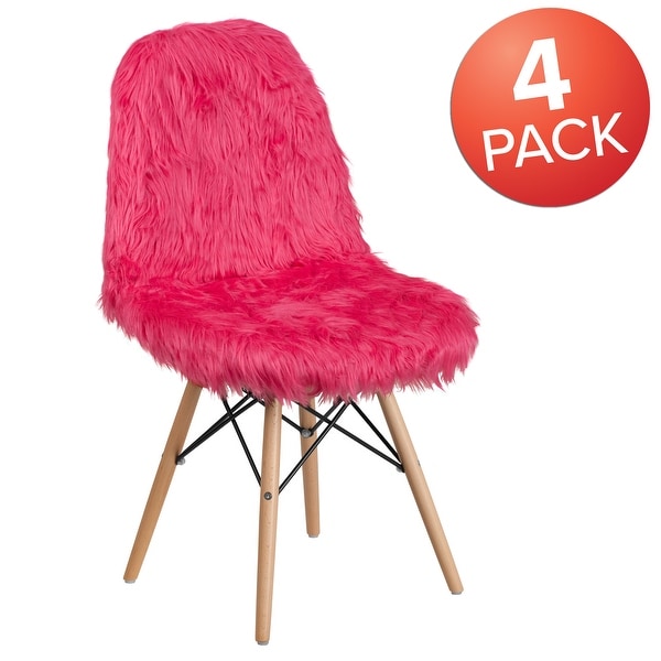 4Pk Shaggy Dog Accent Chair - Dorm Chair