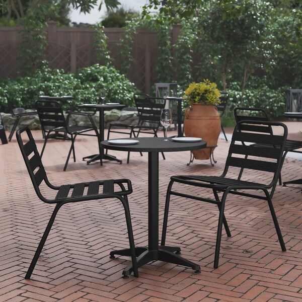 Aluminum/ Stainless Steel 23.5inch Round Indoor/ Outdoor Table