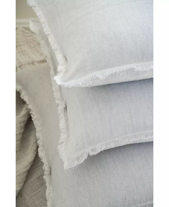 Anaya Home Light Grey Crossdye Linen Down Alternative  Euro Pillow