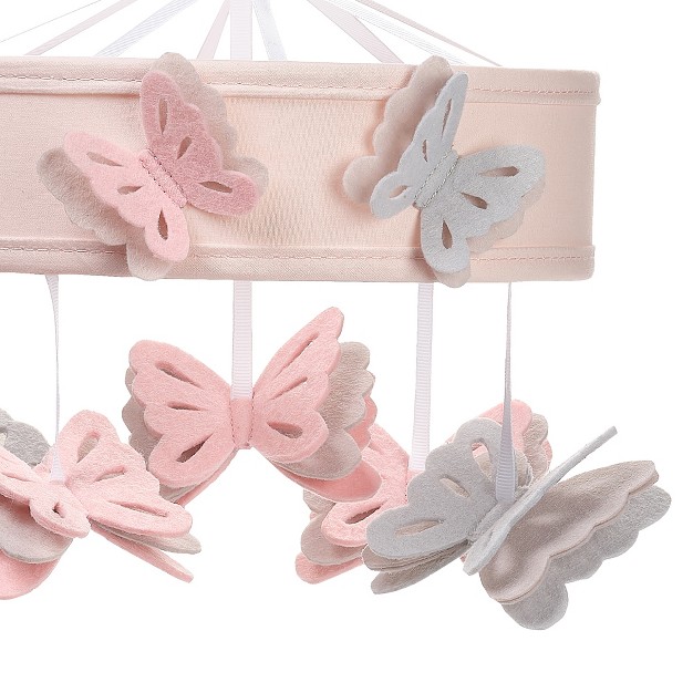 Lambs amp Ivy Baby Blooms Pink Butterfly Musical Baby Crib Mobile Soother Toy