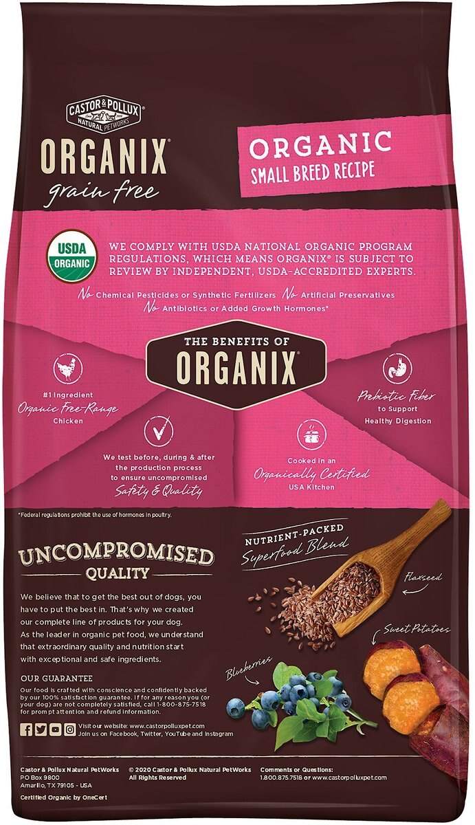 Castor and Pollux ORGANIX Organic Small Breed Recipe Grain-Free Dry Dog Food