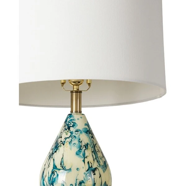 Kasen Modern Painted Glass and Brass Table Lamp - 35