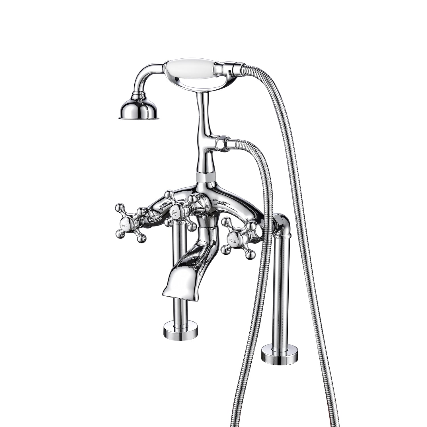 Tub Rim-Mounted Filler with Diverter