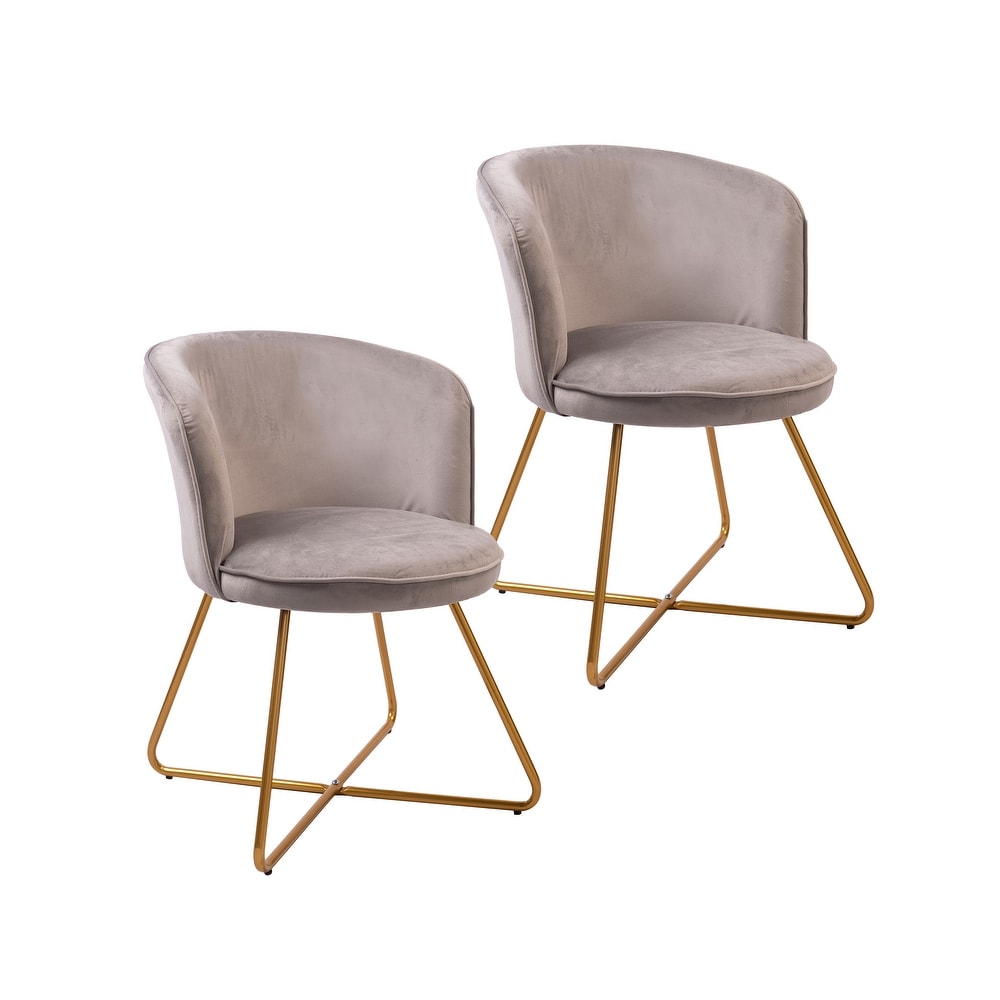 Porthos Home Orry Dining Chair  Velvet Upholstery  Gold Dipped Metal Legs