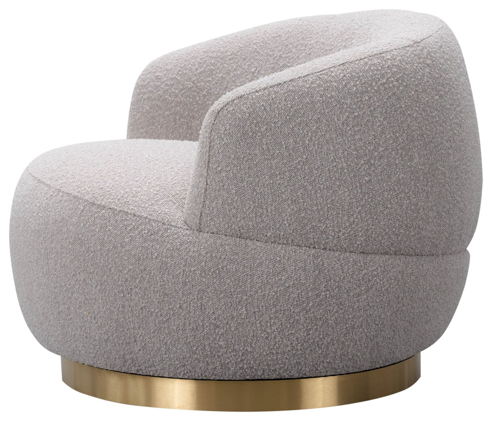 Taupe Boucl√© Swivel Chair  Liang  ampEimil Vitale   Contemporary   Armchairs And Accent Chairs   by Oroa   Distinctive Furniture  Houzz