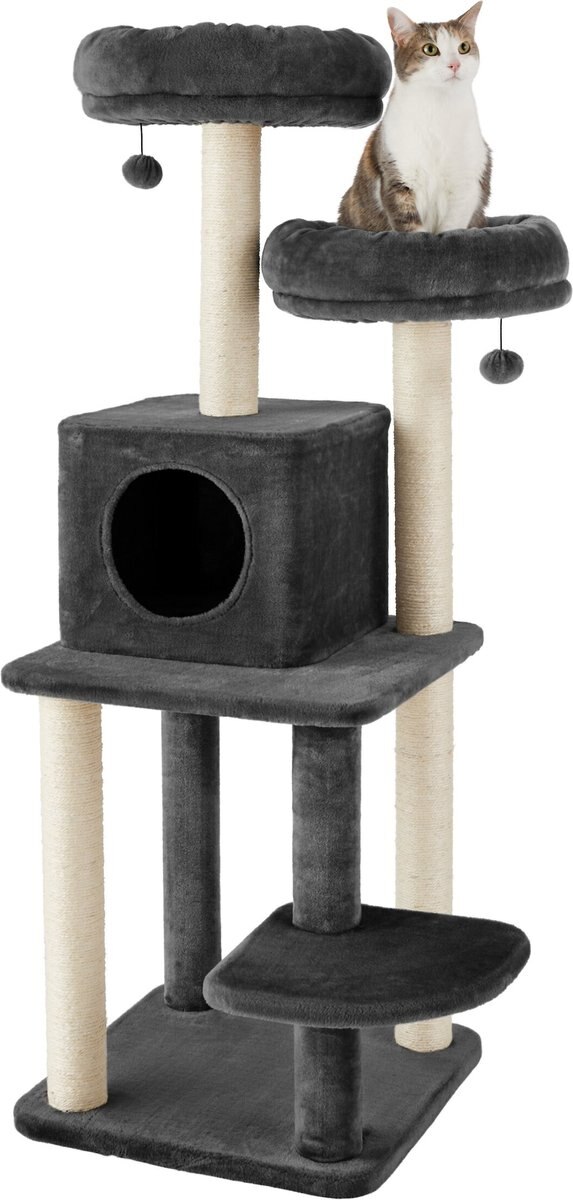 Frisco 55-in Faux Fur Cat Tree and Condo