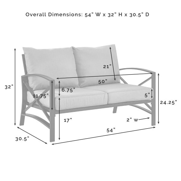 Kaplan Outdoor Metal Loveseat