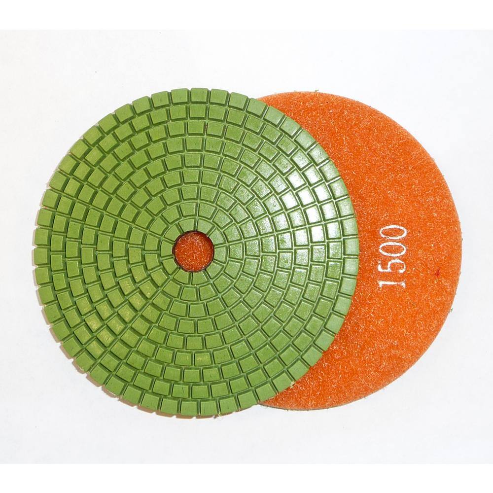 4 in. JHX Wet Diamond Polishing Pads for GraniteConcrete 1500-Grit (Box of 10) JHXR205A6-10