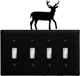 Village Wrought Iron ESSSS 3 Deer   Quadruple Swit...