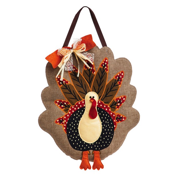 Evergreen Turkey Burlap Door Decor 13 30x17 50 quot h