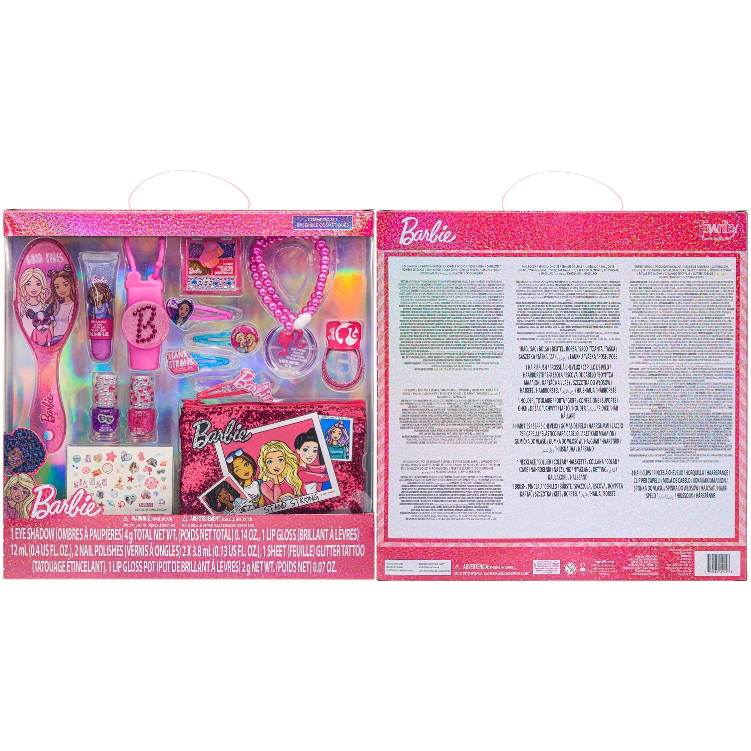 Barbie - Townley Girl Cosmetic Makeup Box Set for Girls, Ages 3+